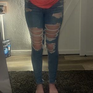 american eagle high raise jeggings size 6 LONG